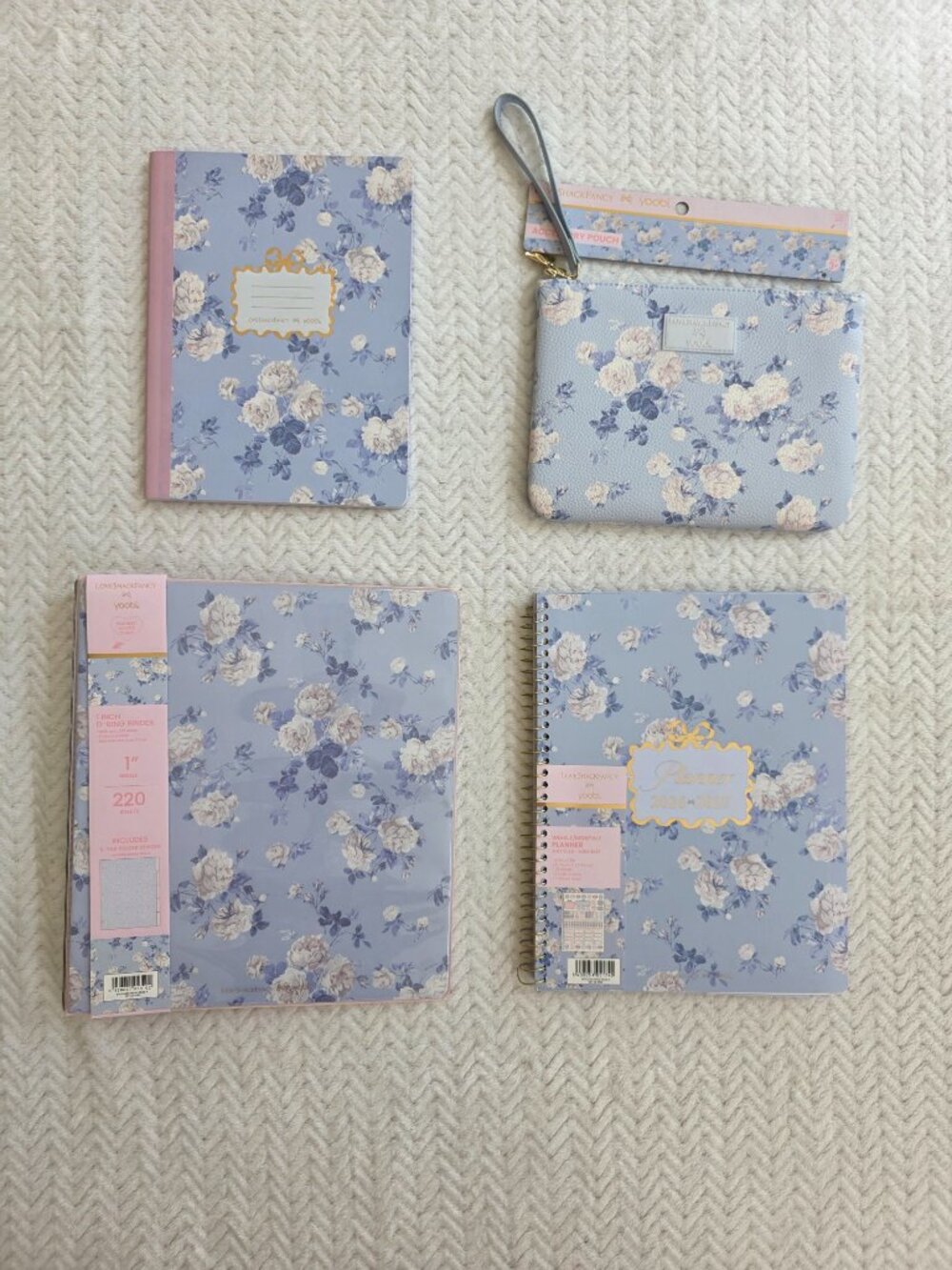 LoveShackFancy Target Everblooming rosette planner binder whisper blue bundle 4